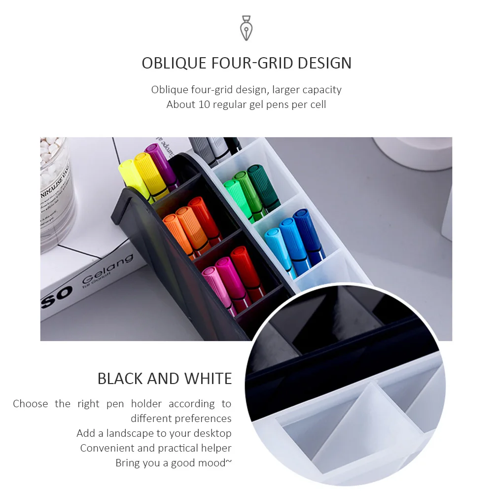 Многофункциональный настольный держатель для ручек с 4 отделениями офисный