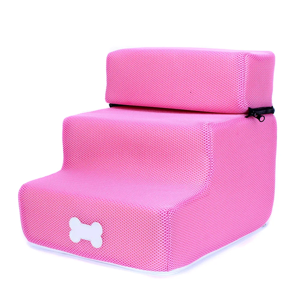 pink mesh cloth Горячая Pet кожа/сетка лестничные ступени собака Съемная 3-история лестница моющиеся лестница для кошек, собак, NDS66 - Цвет: pink mesh cloth