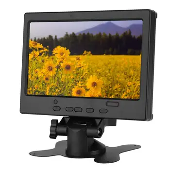 

7 Inch Multi-function Monitor 800:1 1024x600 16:9 Display with Stand Support HDMI/VGA/AV Input (100-240V) with Power Adapter