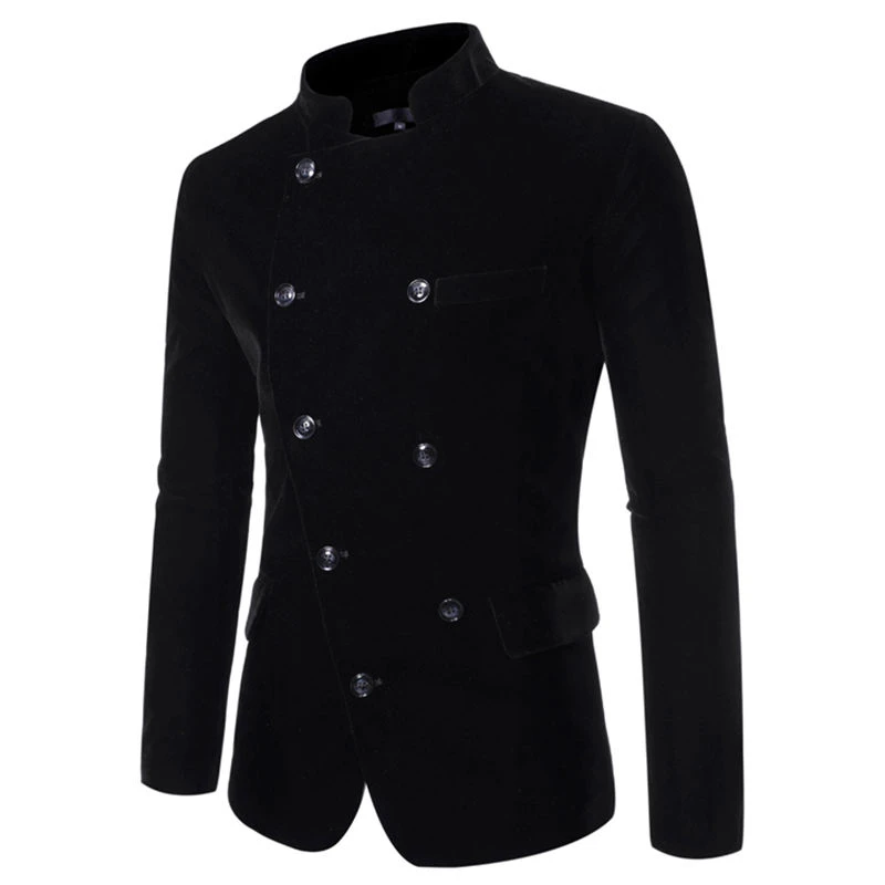 Double Breasted Mens Blazers Long Sleeve Oblique Placket Designer Mens Apparel Business Male Clothing