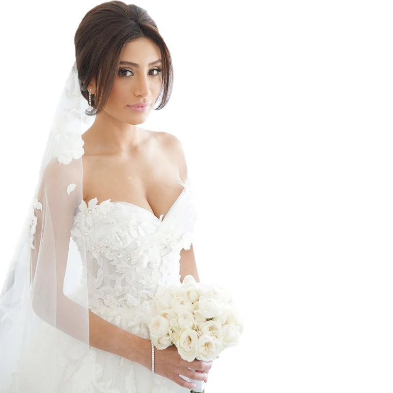 

2016 Simple Tulle White Wedding Dresses Elegant Court Train Applique Beaded Sweetheart Bridal Gowns Custom Robe De Mariage ZY029