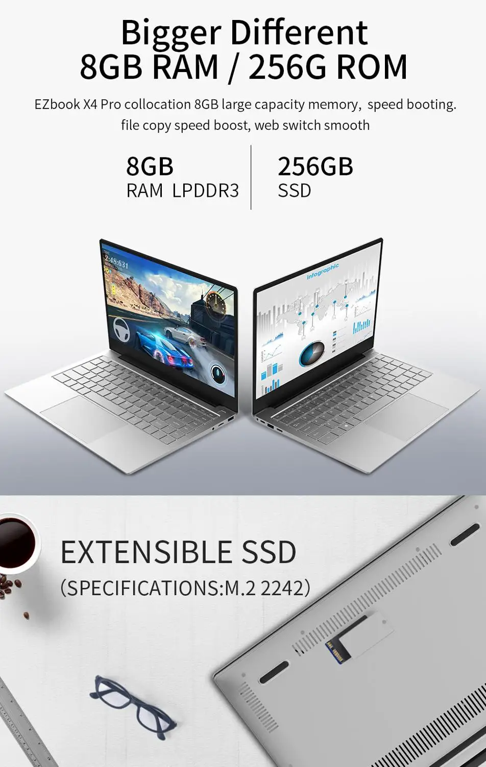 Jumper EZbook X4 Pro ноутбук 14 &quotFHD дисплей Intel Core i3 5005U 8 Гб 256 ГБ SSD двухдиапазонный Wifi Win 10