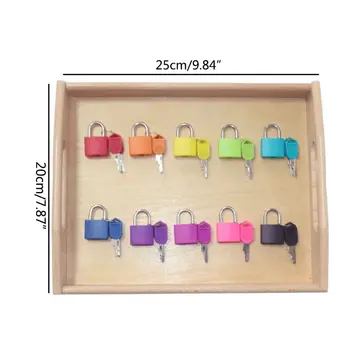 

Wooden Tray Locks Set Children Kids Preschool Educational Sensory Toys Materials Baby Boys Girls Intellectual Puzzle Toy Y4QA