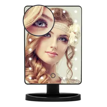 

New Touch Sensitive Rectangle Magnifier 21 LED Lamp Desktop Cosmetic Beauty Mirror
