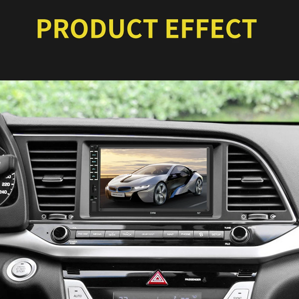 " Bluetooth стерео Мультимедиа MP5 плеер сенсорный экран авторадио FM AUX аудио головное устройство рулевое колесо управление N7 автомобильное радио