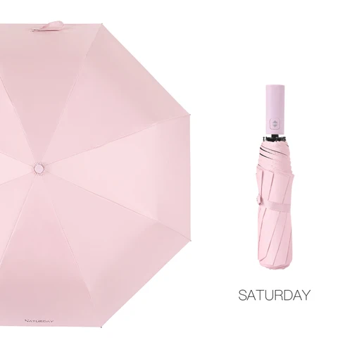 Automatic Pink Автоматический непродуваемый складной креативный зонтик, простой прозрачный свежий зонтик, Солнечный дождливый солнцезащитный зонт для мужчин и женщин - Цвет: Automatic Pink