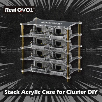 

RealQvol FriendlyELEC 4-layer Dual Stack Acrylic Case for Cluster DIY,support fit with NEO/NEO2/Air/Core/Core2/NEO Plus2