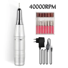 

40000RPM Nail Drill Machine For Manicure Milling Cutter Drill Bit Adjustable Speed Nail Pedicure File Salon Use Nail Art Tool