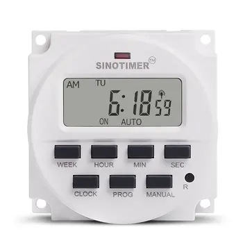 

SINOTIMER 12V Weekly 7 Days Programmable Digital Time Switch Relay Timer Control for Electric Appliance 8 ON/OFF Setting