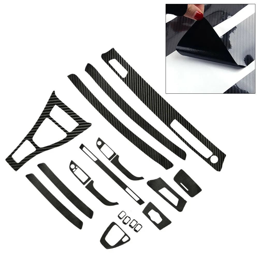 3D Interior Carbon Fiber Vinyl Trim Decal Fit For BMW 3 Series E90 2005-2013 Black | Автомобили и мотоциклы