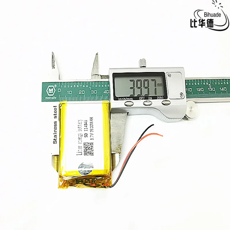 Литиевая батарея хорошего качества 3,7 V, 2800mAH 114046 полимерный литий-ионный/литий-ионный аккумулятор для планшетных ПК банк, gps, mp3, mp4