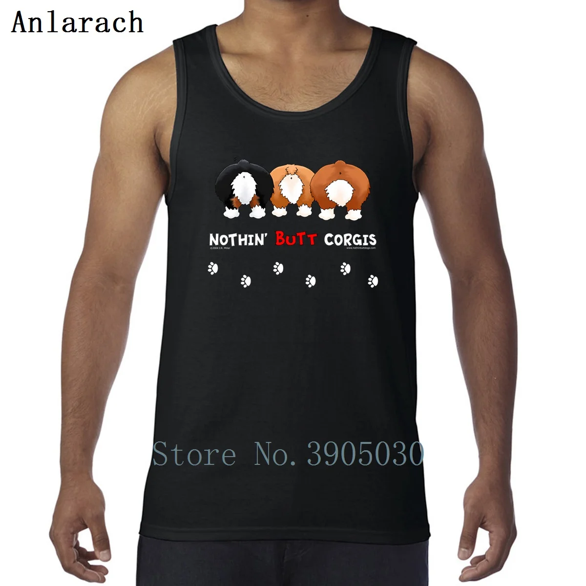 

Nothin Butt Corgis Vest Pattern Stylish Size XS-2xl Sunlight Tank Top For Men Bodybuilding Printed Nice Anlarach Streetwear