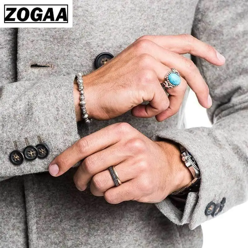ZOGAA, Мужской плащ, куртка, мужские пальто, повседневные однотонные шерстяные пальто для мужчин, одежда 6 цветов