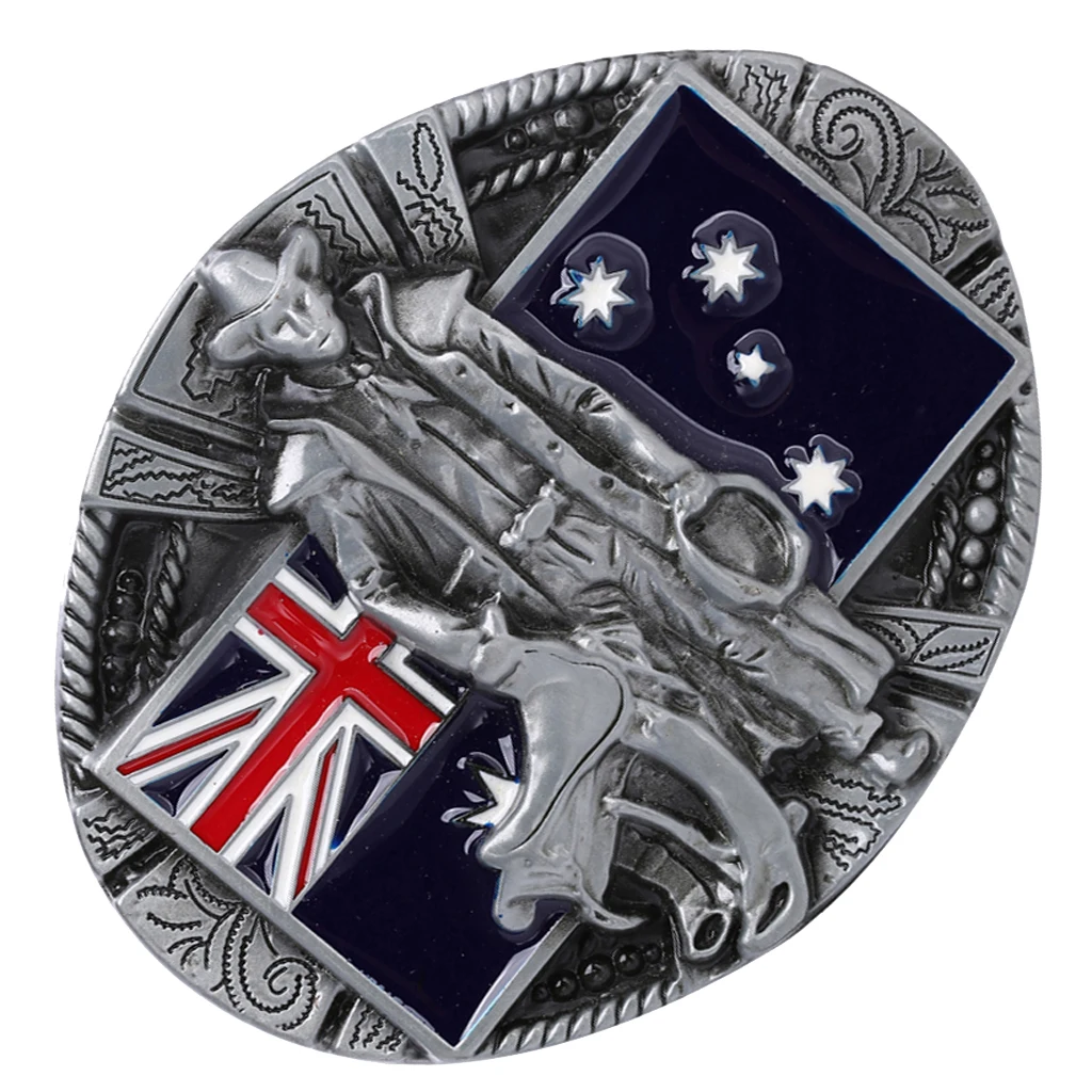 Zinc Alloy Vintage Classic Knight Australian Flag Western Cowboy Cowgirl Belt Buckle Zinc Alloy Vintage Classic Knight Australian Flag Western Cowboy Cowgirl Belt Buckle