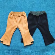 Qiu dong/сезонные Стрейчевые штаны для маленьких девочек бархатные брюки детские леггинсы