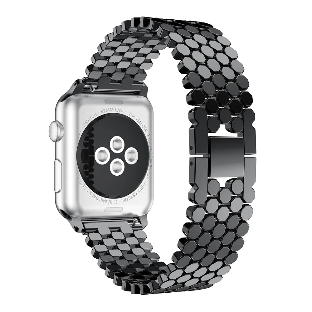 Ремешок из нержавеющей стали для часов Apple Watch 44 мм 40 мм 42 мм 38 мм для iwatch 5 4 3 21 золотые ювелирные изделия браслет аксессуары