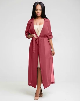 

2019 Summer New Pattern Women Long Sleeve Chiffon Multi Color Loose Coat Shirt
