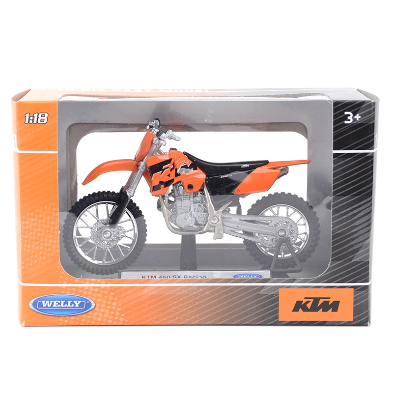 1:18 Welly KTM 450 SX Racing dirt bike Motocross model Diecast Toy Motorcycle 
