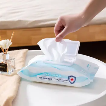 

80pcs/box Disinfection Antiseptic Pads Alcohol Swabs Wet Wipes Skin Cleaning Care Sterilization First Aid Cleaning Tissue Box