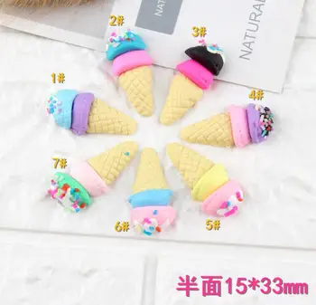 

DIY Scrapbooking KawaiI Colorful Resin Flatback Ice Cream Cabochon Stone Decor Home Figurine Crafts Embellishment