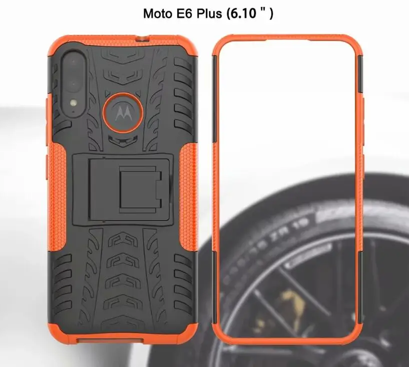 Для Motorola Moto E6 Plus и Moto E6s 6th Gen жесткий чехол+ закаленное стекло из мягкого гелеобразного материала гибридная Броня силиконовая подставка чехол для телефона
