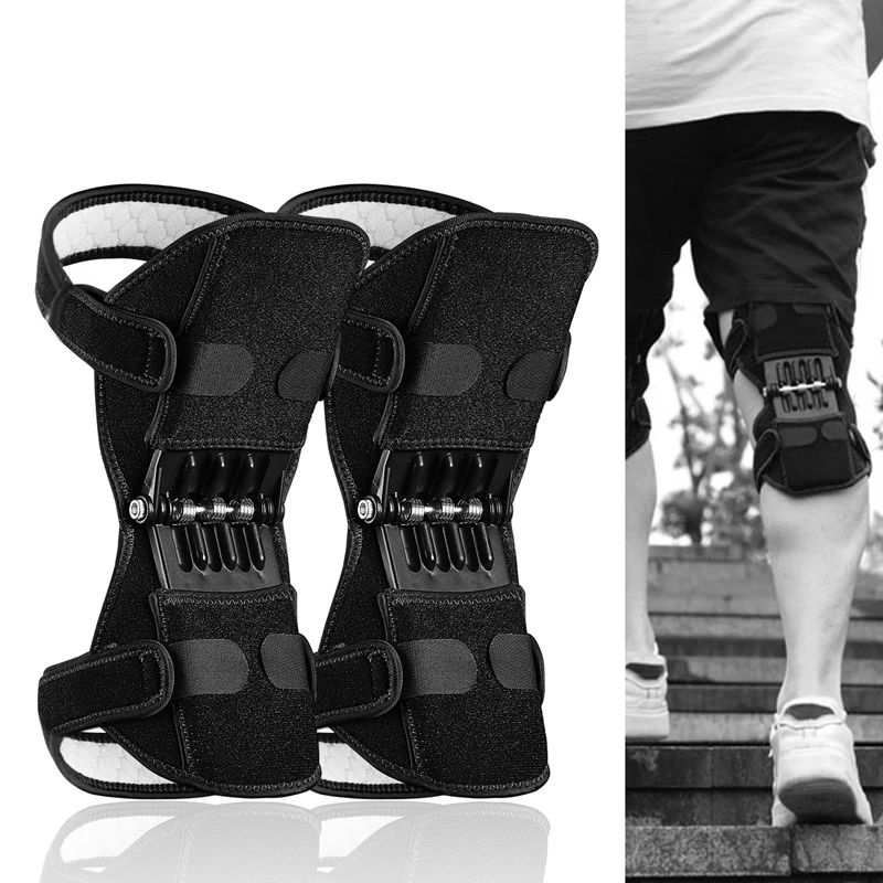 

1Pair Knee Joint Support Knee Pad Protector Breathable Knee Brace Pain Relief Adjustable Spring Force Stabilizer Legs Care Tools