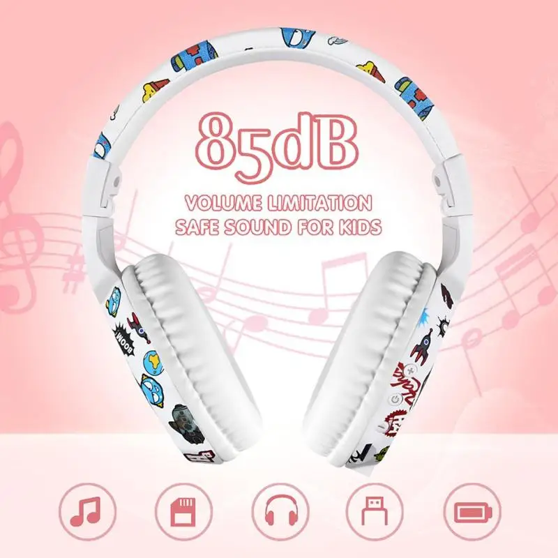VT02 мультфильм Bluetooth складная гарнитура Беспроводные двусторонние стерео наушники