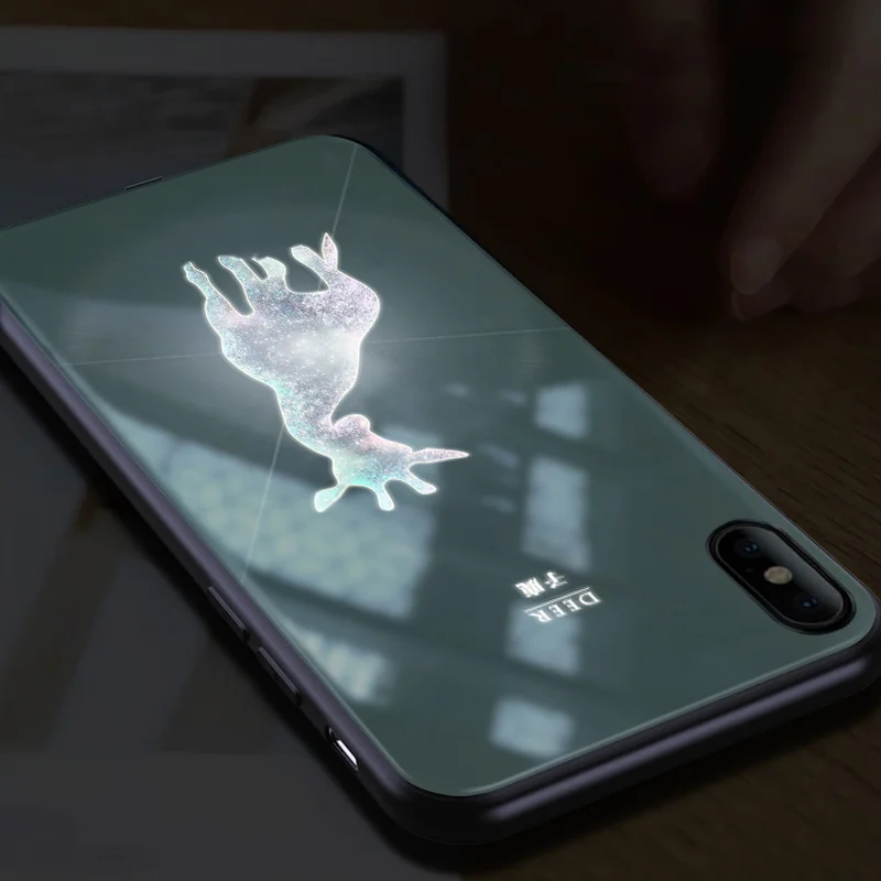 Yagoo умный светодиодный светящийся чехол для телефона для Apple iPhone X XS XR MAX 6 6S 7 8 Plus чехол s задняя крышка милые животные Funda роскошный силиконовый