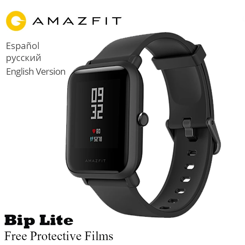 

AMAZFIT Bip Lite Men Smart Watch Multiple Sport Modes Fast Code Scanning Payment Working For 45 Days 3ATM Waterproof SmartWatch