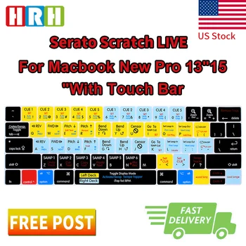 

HRH Serato Scratch LIVE Functional Hotkey US Silicone Keyboard Cover Skin For Macbook New Pro 13"15" With Touch Bar A1706 A2159