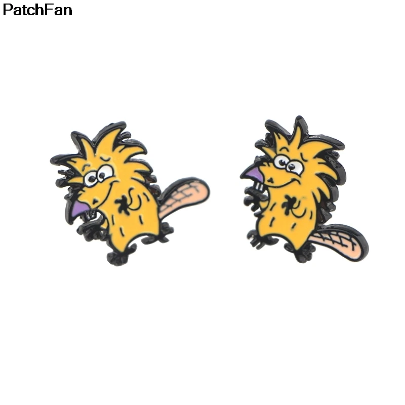 12 пара/лот, Angry beaverl, очаровательные Мультяшные сережки, эмаль, шарм, креативные вечерние, для женщин, сувенир, подарок, ювелирное изделие A2580