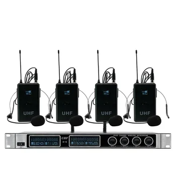 

4-channel wireless microphone system UHF karaoke system headset microphone for parties in party churches