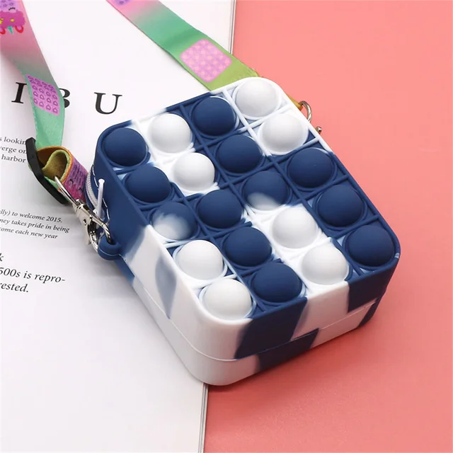 Fashion Unicorn Fidget Toys Bag Push Pop Bubbles Kawaii Wallet Bag Coin Purse Silicone Antistress Figet Sensory Toy For Girls 8