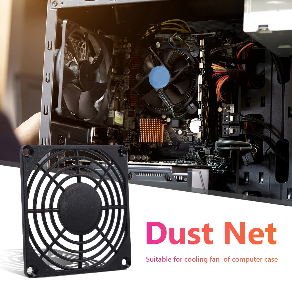 5pcs PC Case Fan Dust Filter Guard - 80mm and 120mm Plastic Radiator Cover Set Description Image.This Product Can Be Found With The Tag Names Computer Cables Connecting, Computer Peripherals, Pc case fan dust filter, PC Hardware Cables Adapters