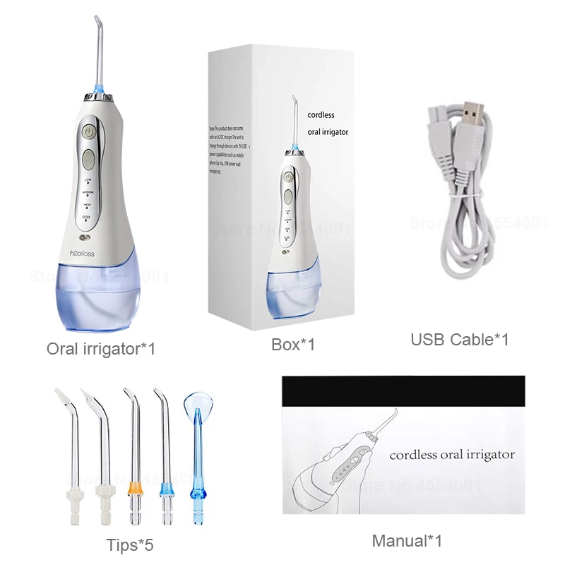 oral irrigator 1 3 режима беспроводной Оральный ирригатор портативный водный зубной Флоссер USB Перезаряжаемый струи воды зуб палочки 5 струйных наконечников 300 мл - Цвет: oral irrigator 1