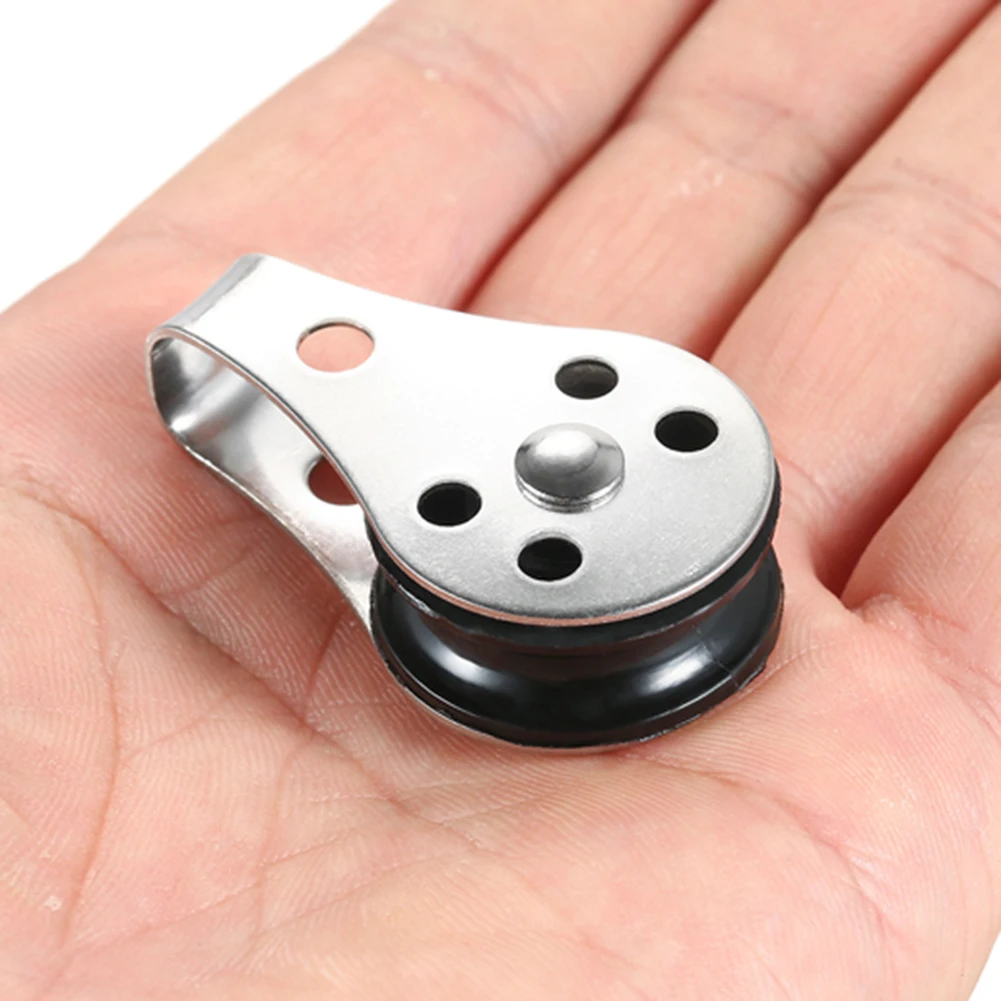 Stainless Steel Pulley Single Wheel Load Bearing Swivel Lifting Rope Pulley Strong Load Bearing Ability Lifting Rope lifting rope pulley
