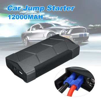 

12000mah Car Jump Starter Pack Multi-Function LED B-attery Charger Black Auto Mini Portable USB Emergency Power-Bank Booster