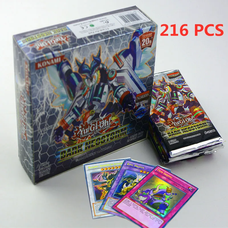 Yugioh 216 шт. в комплекте с коробкой Yu Gi Oh Аниме игра коллекционные карты детские