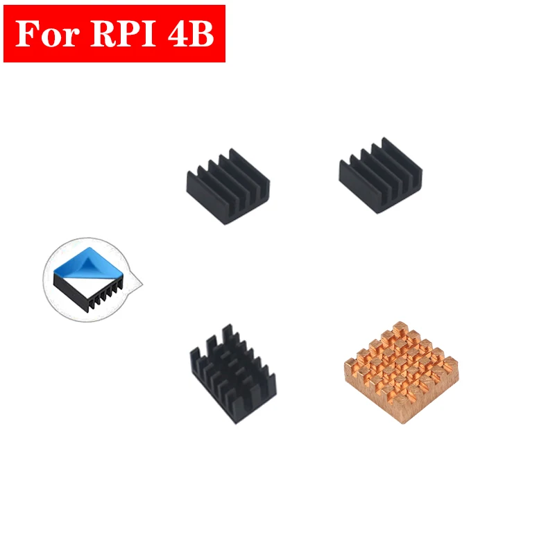 

For Raspberry Pi 4 Heat Sink Cooper Aluminum Heatsink Radiator Cooling kit for Raspberry Pi 4 Model B Pi 4B Pi4