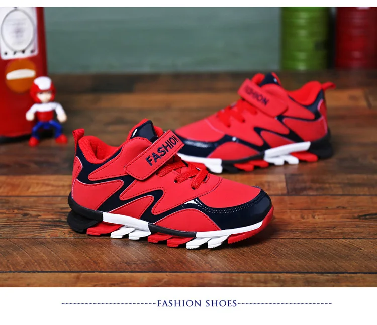 Winter Children Shoes Pu Leather Boys Sport Shoes With Fur Waterproof Outdoor Tennis Warm Kids Sneakers