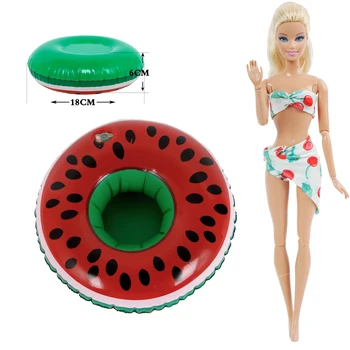 

2 Pcs/Lot Swimwear Beach Bikini Swimsuit Mini Swimming Lifebuoy Pool Float Accessories for Barbie Doll Dollhouse Baby DIY Toy