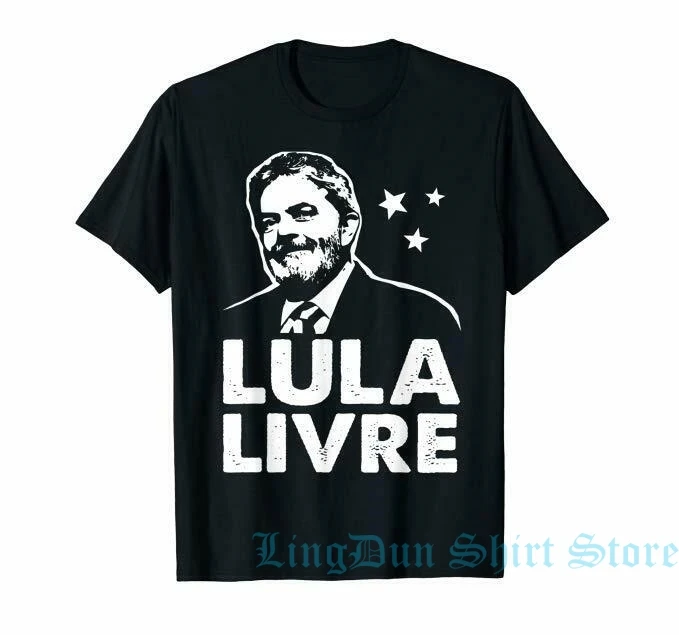 Lula натуральные Ливр Agora Бесплатная Бразилия политическая футболка для мужчин