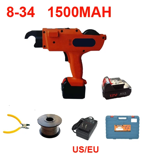 8-34M 2pcs 1500mAh Ручная стальная машина для обвязки арматуры 1500 мАч 3000 мАч автоматическая машина для обвязки арматуры Беспроводная проволока литиевая батарея - Цвет: 8-34M 2pcs 1500mAh