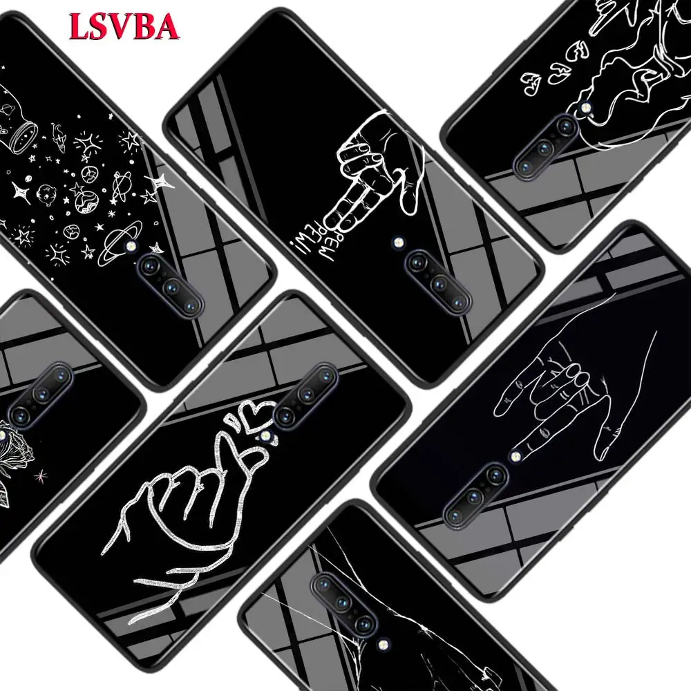 

Black Silicone Case Abstract Line art Back Cover For OnePlus 5 5T 6 6T 7 7Pro Super Bright Glossy Phone Case Cover
