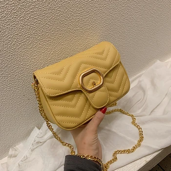 

Luxury Brand Female Flap Square Bag 2019 Summer New Quality Leather Women's Designer Handbag Lock Chain Shoulder Messenger Bag