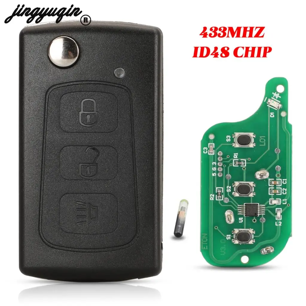 

jingyuqin 3 Buttons Remote Car Key 434Mhz With ID48 Chip For Great Wall Hover Haval H3 H5 Control Key Folding Flid