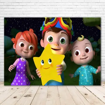 

7x5FT Cocomelon Photography Backdrop Background for Photo Video Studio Kids Birthday Party Backdrops Decorations Supplies Banner