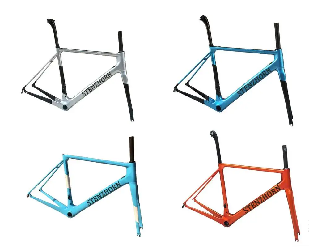 Flash Deal Hot! 2019 high quality new arrival stenzhorn o2 carbon road frame with different color,frame+fork+seat post+headset+clamp 0