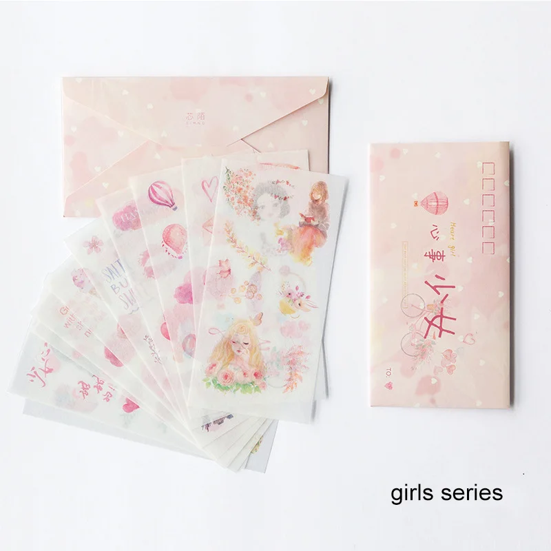 girls series 10 шт стикер для канцелярских товаров DIY стикер s детские наклейки бумажные игрушки дневник в стиле Скрапбукинг аксессуары лоскутное ремесло школьные принадлежности - Цвет: girls series