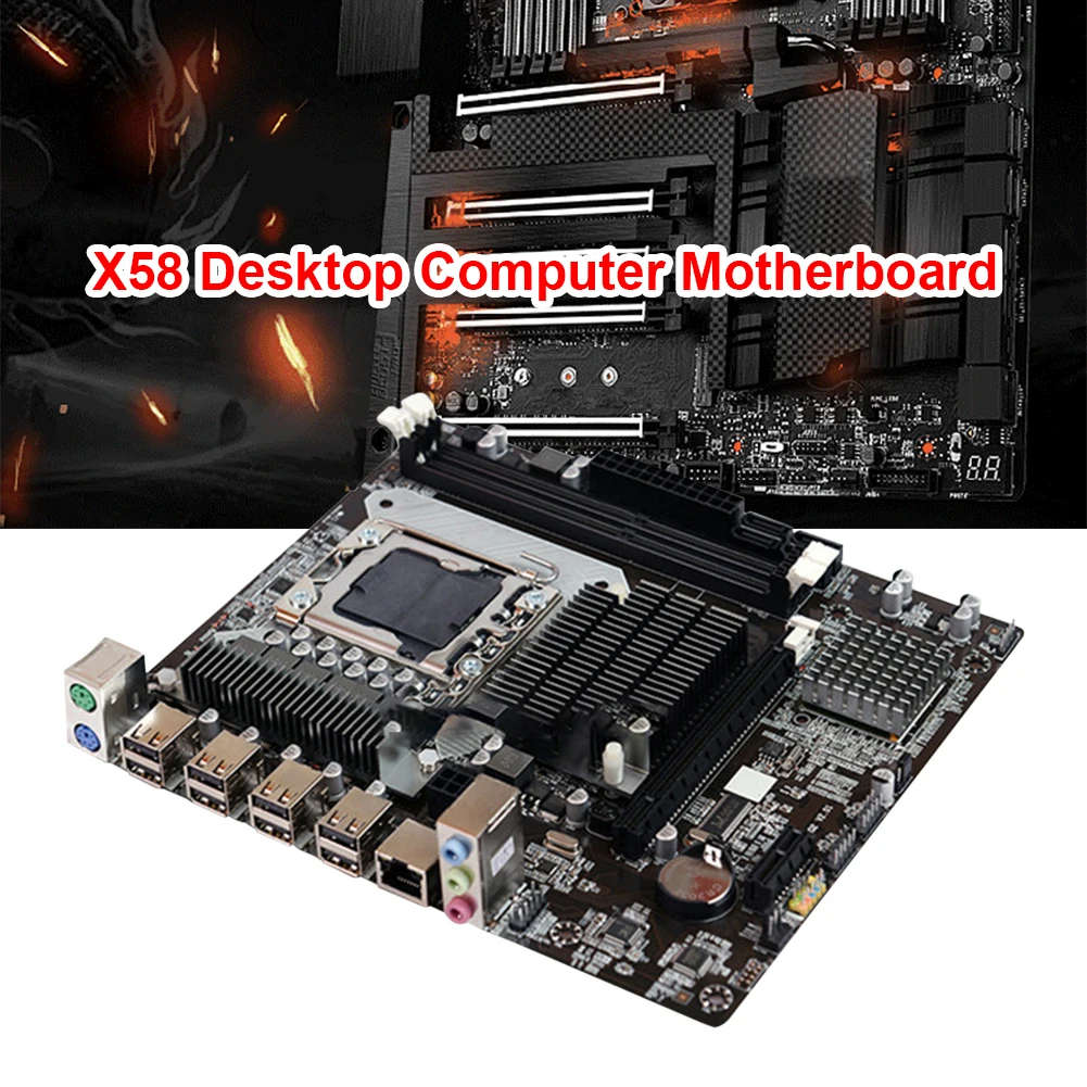 Десктопная материнская плата X58 для процессора LGA 1366 поддержка DDR3 ECC REG E5520 X5650